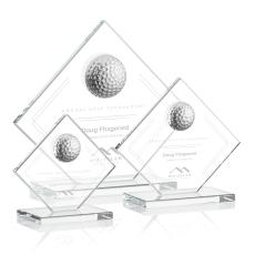 Golf Award with 3D Crystal Ball - 3 Sizes - Golf Awards and Trophies