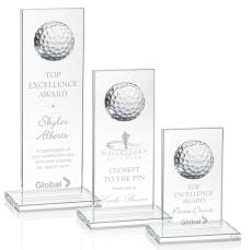 Golf Crystal Globe Award with Custom Etching - Golf Awards and Trophies