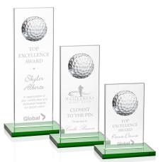 Crystal Golf Excellence Award with Globe Design - Golf Awards and Trophies