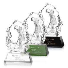 Nomad Golfer Crystal Award - Female Trophy - Golf Awards and Trophies