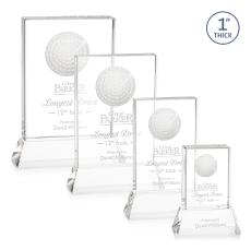 Crystal Golf Award with 3D Ball Design - Golf Awards and Trophies