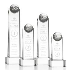Crystal Golf Globe Award with Base - Golf Awards and Trophies