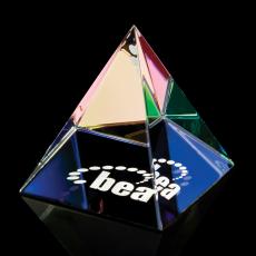 Colorful Crystal Pyramid Paperweight - Personalized Gifts