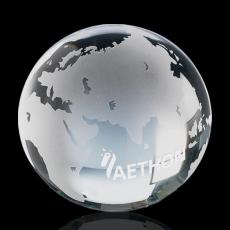 Optical Crystal Globe - Elegant Paperweight - Corporate Awards