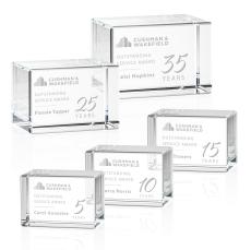 Optical Crystal Desk Award Block - Personalized Gifts