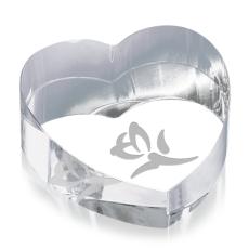 Crystal Heart Desk Paperweight - Elegant Design - Personalized Gifts
