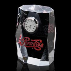 Beveled Optical Crystal Desk Clock - Crystal Clocks