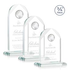 Certainly! Here's a suggested product title:  Starfire Globe Arch Award - Deep Etch Crystal - Globe Awards