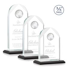 Starfire Crystal Globe Arch Trophy - Globe Awards