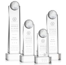 Sure! Hereâs a suitable product title:  Crystal Globe Award on Clear Base - Corporate Awards