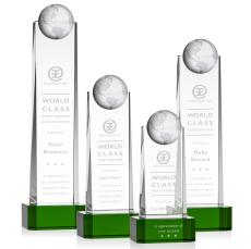 Crystal Globe Award on Green Base - Corporate Awards