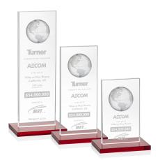Crystal Globe Award with Red Base - Corporate Awards