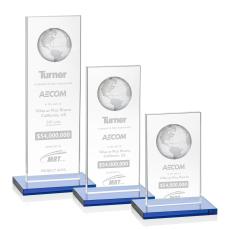 Sky Blue Globe Crystal Award - Corporate Awards