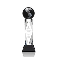 Crystal Globe Award on Beveled Diamond Tower - Corporate Awards