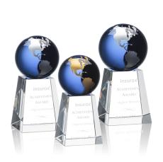 Blue/Gold Globe Crystal Corporate Award - Globe Awards