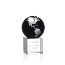 Elegant Crystal Globe Award - Black/Silver Design - Globe Awards