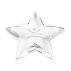 Certainly! Here's a product title for you:  Crystal Star Paperweight - Deep Etch Design - Personalized Gifts
