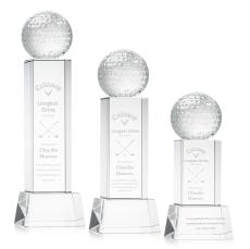 Optical Crystal Golf Award with Custom Base - Trophies