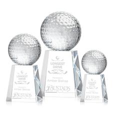 Elegant Crystal Golf Award with Customizable Base - Trophies