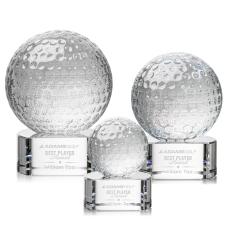Golf Crystal Globe Award on Paragon Base - Trophies
