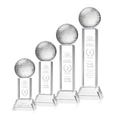Golf Ball Crystal Award on Stowe Base - Trophies