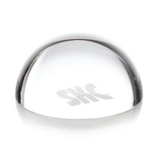 Sure! Here's a product title:  Crystal Dome Paperweight with Magnifying Effect - Personalized Gifts