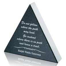 Granite Triangle Paperweight with Etching - Personalized Gifts