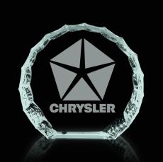 Sure! Here's a product title:  Jade Glass Round Iceberg Paperweight - 4 - Personalized Gifts