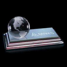 Sure! Here's a product title for the paperweight:  Crystal Globe Paperweight with Elegance Base - Personalized Gifts