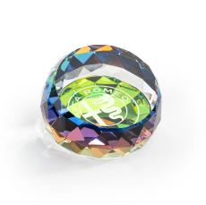 Multifaceted Crystal Paperweight - Prismatic Magic - Personalized Gifts