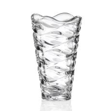 Bazzani Wave-Top Elegant Crystal Vase 10.75 - Vase Awards