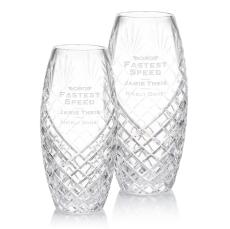 Etched Crystal Elegance Vase - Sanders - Trophies