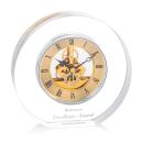 Wilkes Crystal Clock with Gold Skeleton Design