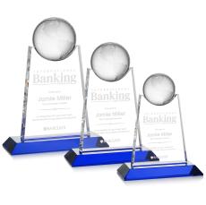 Netherford Globe Blue Globes Crystal Award - Globe Awards
