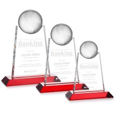 Globe Crystal Award with Etched Detail - Corporate Awards