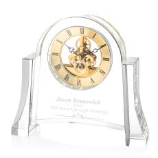 Sure! Here's a product title for the clock:  Gold Sulfolk Crystal Arch Clock - Etch Ready - Crystal Clocks