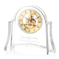 Sure! Here's a product title for the clock:  Gold Sulfolk Crystal Arch Clock - Etch Ready - New Additions