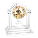 Elegant Velia Crystal Clock - Gold Accents