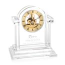 Elegant Velia Crystal Clock - Gold Accents