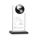 Arden Globe Crystal Award - Black/Silver