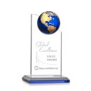 Arden Crystal Globe Award - Blue/Gold Accent
