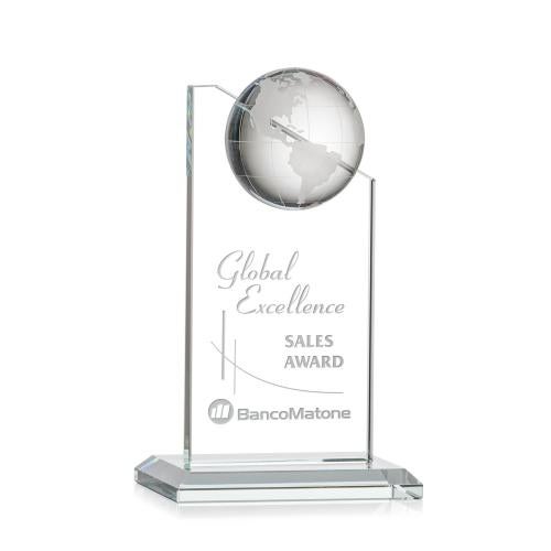 Trophies - Corporate Awards - Globe Awards - Arden Globe Crystal Award - Personalized Trophy