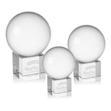 Crystal Globe Award on Cubed Base - Personalized Gifts