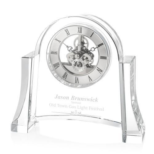 Crystal Clocks - Crystal Sulfolk Clock - Silver Arched Elegance