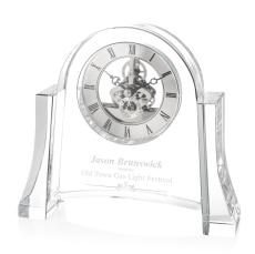 Crystal Sulfolk Clock - Silver Arched Elegance - Crystal Clocks
