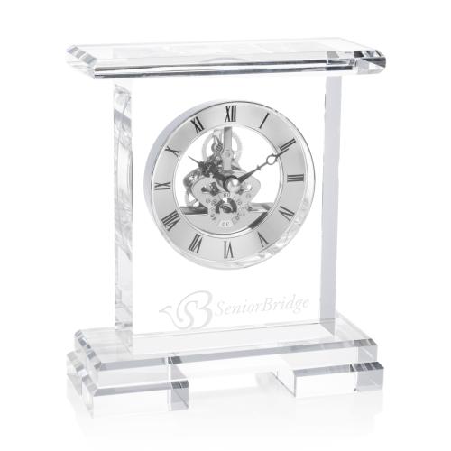 Crystal Clocks - Crystal Skeleton Clock - Custom Engraving