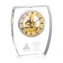 Optical Crystal Barchus Clock with Gold Accents