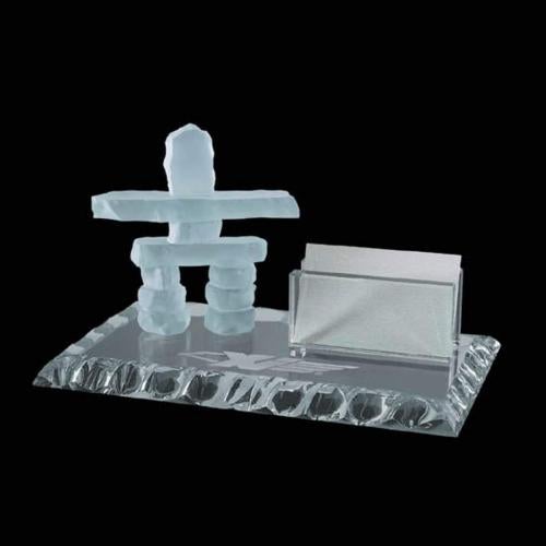 Personalized Gifts - Inukshuk Crystal Card Holder