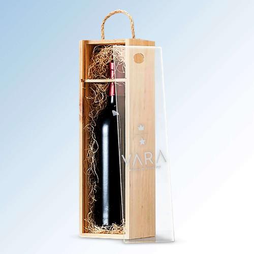 Acrylic Front Wine Crate Barware Gifts - Wine Glasses and Stemware - Acrylic Front Wine Crate