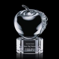 Glass Apple Award on Paragon Base - Personalized Gifts